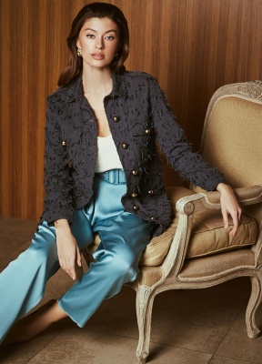 Campaign AW 19/20 by Olga Bovi coco jacket_blue trousers_top silk white