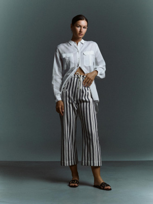 WHITE SUMMER BLOUSE SEA TROUSERS