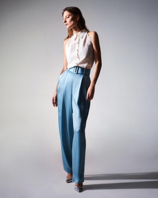 Campaign AW 19/20 WHITE BLOUSE + BLUE TROUSERS