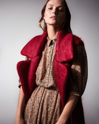 Campaign AW 19/20 MOHAIR DOUBLE VEST + CLAIRE GREEN DRESS